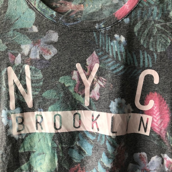 Floral Print NYC Graphic Tee Shirt - Picture 3 of 4